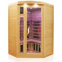 Dewello Infrarotkabine Infrarotsauna LAKEFIELD PRO Zeder, inkl. Vollspektrumstrahler für 1-2 Personen - LED-Farblicht - Wärmekabine mit Radio,