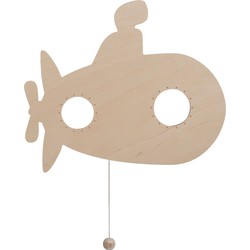 Baby's Only Houten wandlamp babykamer & kinderkamer - Duikboot - Wonder - Bruin - FSC-keurmerk - Duurzame ledverlichting - 25.000 branduren - Eenvoudig aan de muur te bevestigen