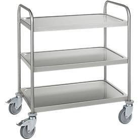 Köhler Rvs wagen, B 845 x D 545 mm, massief rubber, behuizing wielen gegalvaniseerd