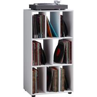 EBUY24 Schaltino Regal retro für LP Platten Rack 8 Regale weiß. - Weiß