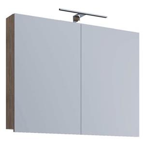 EBUY24 VCB1 Bad Wandschrank m Spiegel Spiegelschrank 60 cm inkl. Licht Sonoma Eiche Dekor. - Eiche