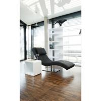 SALESFEVER Relaxliege schwarz Kunstleder-Optik, Edelstahlfuß, geschwungene Liegefläche mit Kunstlederbezug