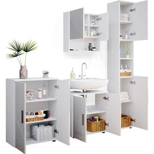 Vicco Badmöbel Set Badezimmermöbel Irma Spiegelschrank Unterschrank Badkommode - 