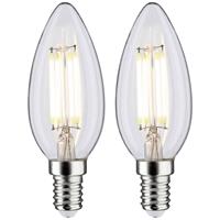 Paulmann 2er-Pack LED Kerze Filament, E14, 4,8 W = 40 W, 470 lm, 4000K Neutralweiß, Matt, Vollglas - 