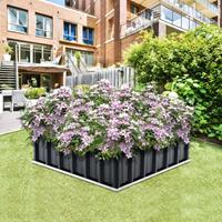 [EN.CASA] Pflanzbeet Zevenaar 90x90x30cm Stahl Anthrazitgrau