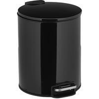 RELAXDAYS Kosmetikeimer, 5 Liter, Absenkautomatik, entnehmbarer Inneneimer, Bad Mülleimer, Metall, Treteimer, schwarz
