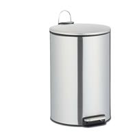 RELAXDAYS Treteimer 12 Liter, Edelstahl, Abfalleimer mit Inneneimer, Absenkautomatik, Mülleimer für Küche & Bad, silber
