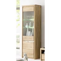58 AUFM KESSEL Standvitrine Massivholz Ianka 63x198x41 Vitrine Wildeiche Bianco geölt 20010