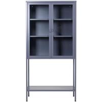ebuy24 Misha Vitrinenschrank 2 Türen, 4 Ablagen, grau. - Grau