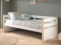 Mobistoxx Kajuitbed MARGOT 90x200 cm wit/natuurlijke eik zonder bedlade