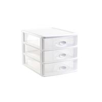 Forte Plastics Ladeblok/bureau Organizer Met 3x Lades Wit/transparant L35,5 X B27 X H27 Cm adeblok