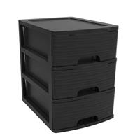 Shoppartners Ladenkast/bureau Organizer Zwart A5 3x Lades Stapelbaar L27 X B36 X H35 Cm adeblok