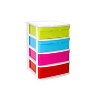 Ladeblok/bureau Organizer Met 4x Lades Multi-color/wit L40 X B39 X H65 Cm adeblok