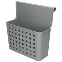 Forte Plastics Badkamer/keuken Hang Opbergmandjes/organizers Zilver 26 X 24 Cm - Opbergmanden