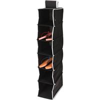 Hangende Kast Organizer Zwart Met 6 Vakken 15 X 30 X 84 Cm - Opbergmanden