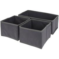 Kast Opberg/opruim Manden 3-delig Donkergrijs 28 X 14 X 11 Cm - Opbergmanden