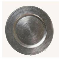 Shoppartners Rond Kaarsenbord/kaarsenplateau Zilver Van Kunststof 33 Cm - Kaarsenplateaus