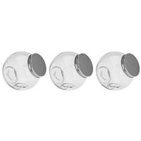 3x Glazen Snoepjes Pot 16 Cm - Voorraadpot