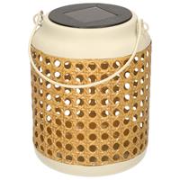 Solar Lantaarn Metaal Wit Met Gaatjes 17 Cm antaarns