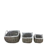 Dijk Natural Collections Plantenbak Wilg-naturel-30x30x19cm-set Van 3