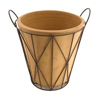 Dijk Natural Collections Plantenbak Terracotta In Metalen Standaard 32.5x28.5x32cm