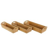 Dijk Natural Collections Plantenbak Hout-naturel-57x23x14cm-set Van 3