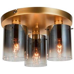 Brilliant Leuchten Deckenleuchte »Osaki«, Deckenlampe 3flg gold/rauchglas