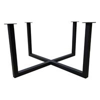Furniture Legs Europe Zwarte stalen salontafel onderstel hoogte 43 cm, vierkant 75 x 75cm (30 x 30 mm)