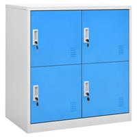 VidaXL Lockerkast 90x45x92,5 Cm Staal Lichtgrijs En Blauw