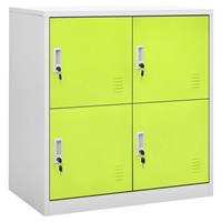 VidaXL Lockerkast 90x45x92,5 Cm Staal Lichtgrijs En Groen