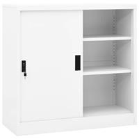 VIDAXL Büroschrank Mit Schiebetür Weiß 90x40x90 Cm Stahl