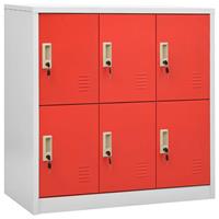 VidaXL Lockerkast 90x45x92,5 Cm Staal Lichtgrijs En Rood