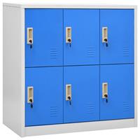 VidaXL Lockerkast 90x45x92,5 Cm Staal Lichtgrijs En Blauw