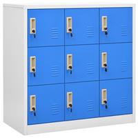 VidaXL Lockerkast 90x45x92,5 Cm Staal Lichtgrijs En Blauw