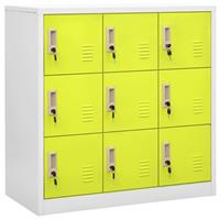 VidaXL Lockerkast 90x45x92,5 Cm Staal Lichtgrijs En Groen