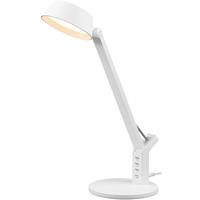 BES LED Led Bureaulamp - Trion Avvan - 5w - Aanpasbare Kleur - Usb Oplaadbaar - Dimbaar - Rond at Wit - Kunststof