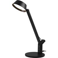 BES LED Led Bureaulamp - Trion Avvan - 5w - Aanpasbare Kleur - Usb Oplaadbaar - Dimbaar - Rond at Zwart - Kunststof