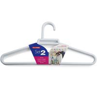2x Stuks Kunststof Kledinghangers In Het Wit 41 Cm - Kledinghangers