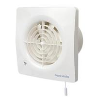 Vent-Axia Supra 100 HT badkamerventilator met vochtsensor met timer met trekkoord 97 m3/h 230V Wit 8000001059