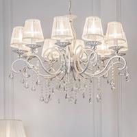 Maytoni Kroonluchter Grace wit met kappen, 10-lamps