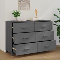 vidaXL Dressoir 113x40x80 cm massief grenenhout donkergrijs