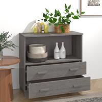 vidaXL Dressoir 85x35x80 cm massief grenenhout lichtgrijs