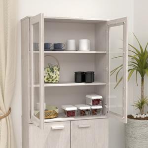 Opzetkast 85x35x100 cm massief grenenhout wit