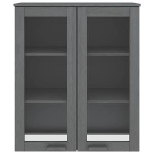 Opzetkast 85x35x100 cm massief grenenhout donkergrijs