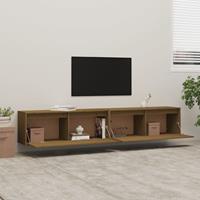 VidaXL Wandschränke 2 Stk. Honigbraun 100x30x35 cm Massivholz Kiefer 