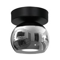 Euluna Plafondlamp Lexa, 1-lamp, zwart/chroom