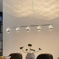LUCANDE Kilio LED-Hängeleuchte, 5-flammig, chrom