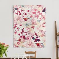 Bilderwelten Leinwandbild Blumen - Hochformat Fancy Birds