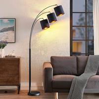 Lindby Nanika vloerlamp, zwart/goud