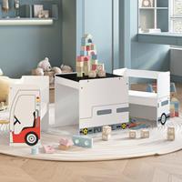 VidaXL 3-delige Kindertafel- en stoelenset politieauto-ontwerp MDF